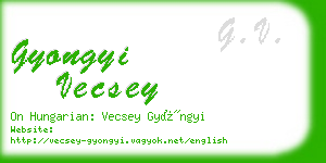 gyongyi vecsey business card